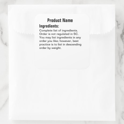 具材のみコテージ法ステッカーラベル スクエアシール (バッグ)