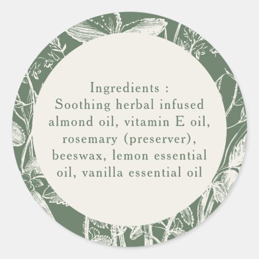 具材専用セージグリーン小物産カスタム品 ラウンドシール (正面)
