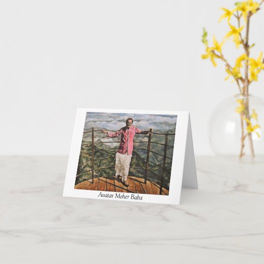 具象のMeherのババ カード (黄色い花)