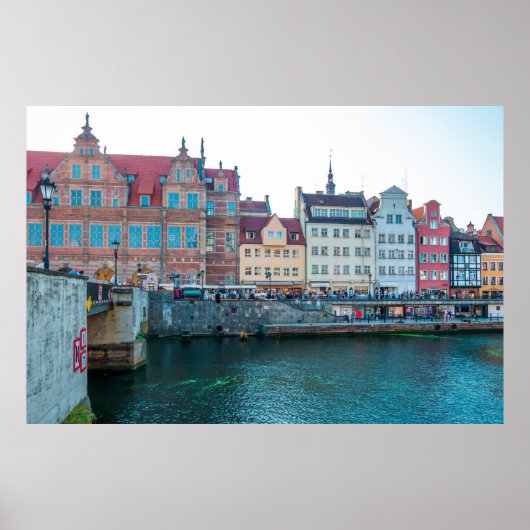 典型的なカラフル装飾中世のパノラマ ポスター (正面)