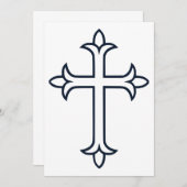 典型的なキリスト教の十字架 招待状 (正面/裏面)