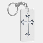 典型的なキリスト教十字架 キーホルダー (正面左)