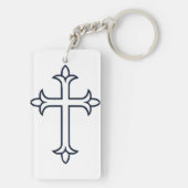典型的なキリスト教十字架 キーホルダー (裏面)