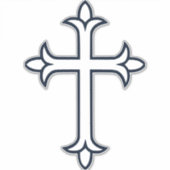 典型的なキリスト教十字架 シール (正面)