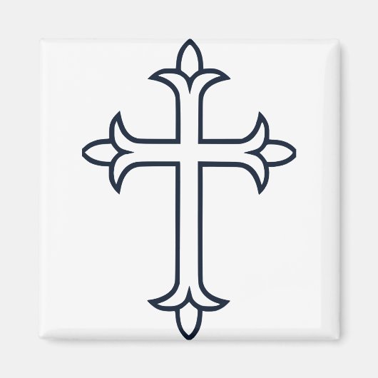 典型的なキリスト教十字架 マグネット (正面)