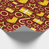 典型的なクリスマスのモチーフ ラッピングペーパー (角)