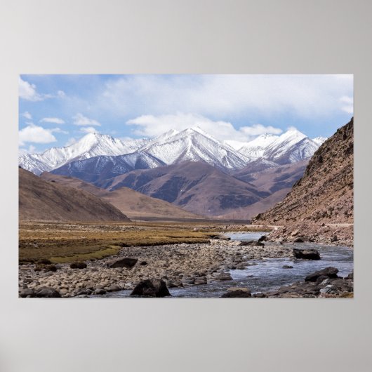 典型的なチベットの山の風景 ポスター (正面)