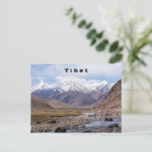 典型的なチベットの山の風景 ポストカード (スタンド正面)