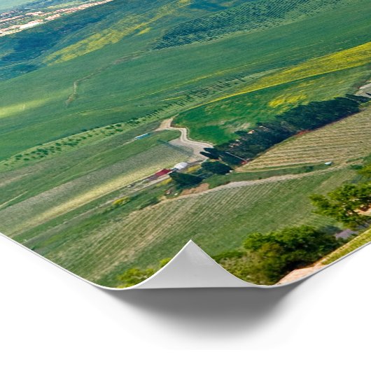 典型的なトスカーナの風景 ポスター (角)