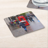 典型的なロンドン – アンブレラ忘れコースターを行わない スクエアペーパーコースター (アングル)