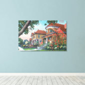 典型的な住宅の外観 キャンバスプリント (インサイチュ (ウッドフロア))