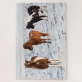 典型的な冬のコートを着たアイスランドの馬 ジグソーパズル (縦)