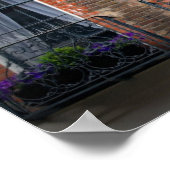 典型的な春のロンドン窓の花箱 ポスター (角)