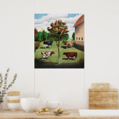 典型的な牛 ポスター (キッチン)