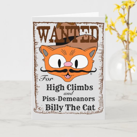 内おもしろい空白の部のカードがカウボーイキャットを禁止 カード (黄色い花)