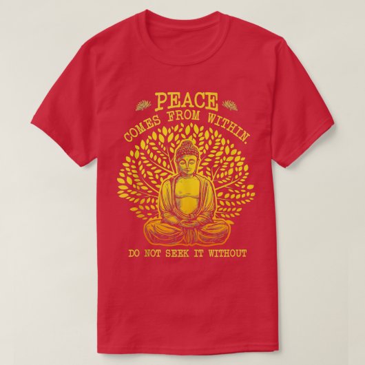 内から来の平和はタンなしには求めない Tシャツ (デザイン正面)