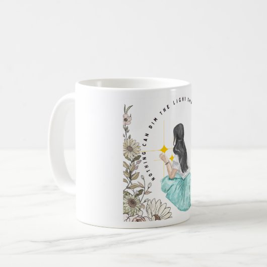 内から照る光は何も暗くできない コーヒーマグカップ (正面左)