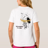 内なるエクリプスを受け入れる 天体月ラインアート Tシャツ (裏面)