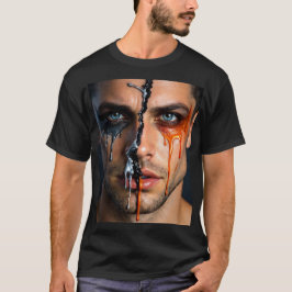 内なる二面性 - 抽象的な男性の肖像 Tシャツ