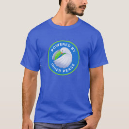 内なる平和に導かれて 鳩 ブルーグリーン Tシャツ