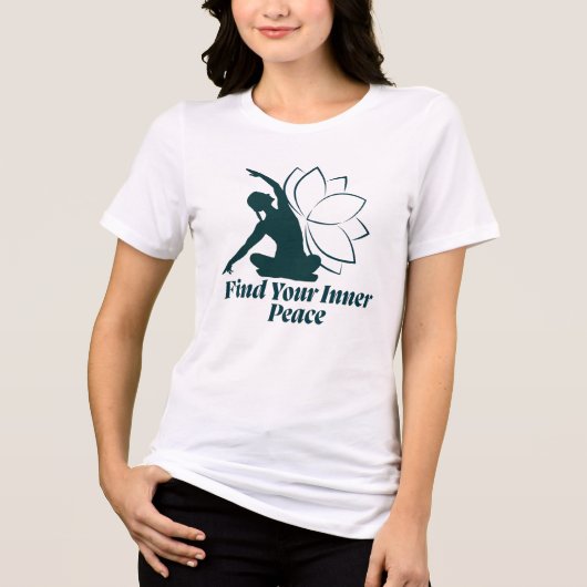 内なる平和を見つけるヨガの引用 トライブレンドＴシャツ (正面)