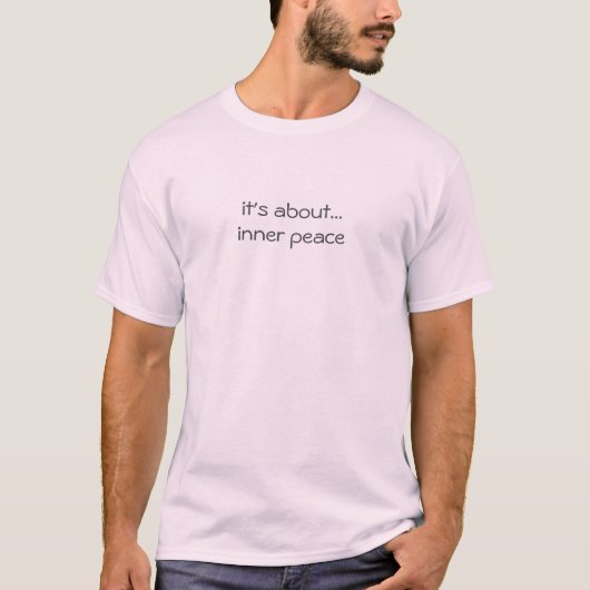 内なる平和 引用文 ピンク ユニセックスTシャツ Tシャツ (正面)