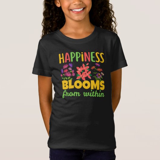 内なる幸せが花開く ハピネススプリング Tシャツ (正面)