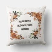 内に咲く幸福：花のポジティブアート クッション (裏面)