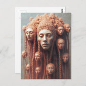 内の多くの顔 ポストカード (正面/裏面)