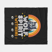 内の狼の精神 フリースブランケット (正面(横))