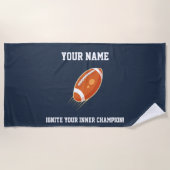 「内チャンピオンに火をつけろ！」 ラグビーチーム ビーチタオル (正面)