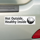 内側が健康な外が暑い バンパーステッカー (車上)