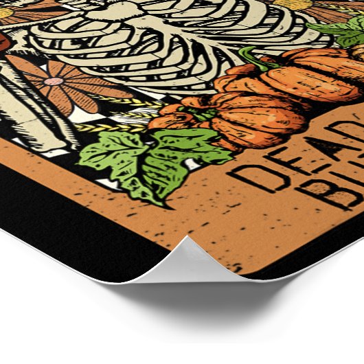 内側に死んでいるがスパイスされたスケルトンの溝深いハロウィーンM ポスター (角)