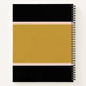 内側のグローエレガントイエローと金ゴールドバラ ノートブック (裏面)