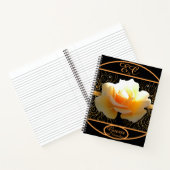 内側のグローエレガントイエローと金ゴールドバラ ノートブック (内部)