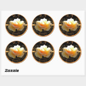 内側のグローエレガントイエローと金ゴールドバラ ラウンドシール (シート)