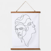 内側の反射 – デュアル顔ミニマリストラインアート 吊り下げ型タペストリー (正面)
