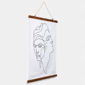 内側の反射 – デュアル顔ミニマリストラインアート 吊り下げ型タペストリー (傾斜あり)