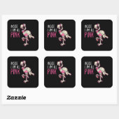 内側は全ピンクフラミンゴ | Flamingo おもしろい スクエアシール (シート)