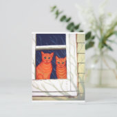 内側を見る – オレンジ色のタビー猫 ポストカード (スタンド正面)