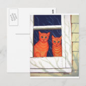 内側を見る – オレンジ色のタビー猫 ポストカード (正面/裏面)