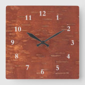 内側樺の木樹皮 スクエア壁時計 (正面)