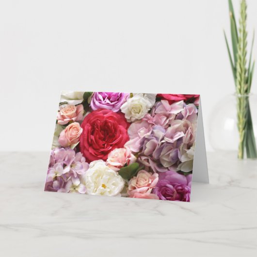 内側空白ののかわいらしフローラエレガント折 ノートカード (正面)