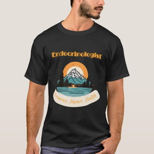 内分泌代謝科医の医療プロホルモンユーモア健康 Tシャツ (正面)