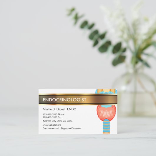 内分泌学者医療事業カード 名刺 (スタンド正面)