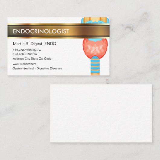 内分泌学者医療事業カード 名刺 (正面/裏面)