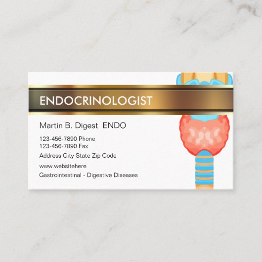 内分泌学者医療事業カード 名刺 (正面)