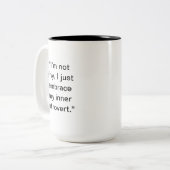 内向おもしろいきマグカップ | 名前をカスタムする贈与 ツートーンマグカップ (正面左)