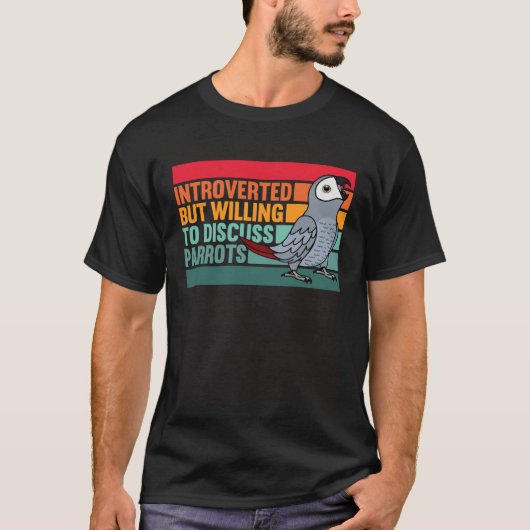 内向きだがオウムのアフリカグレイ Tシャツ (正面)