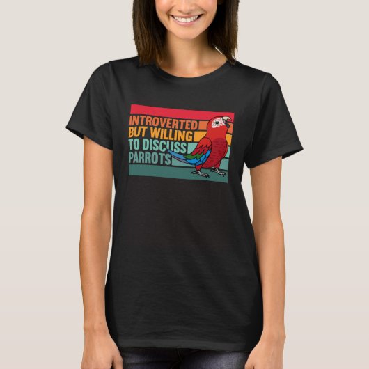 内向きだがオウムの緑の翼のマカオ Tシャツ (正面)